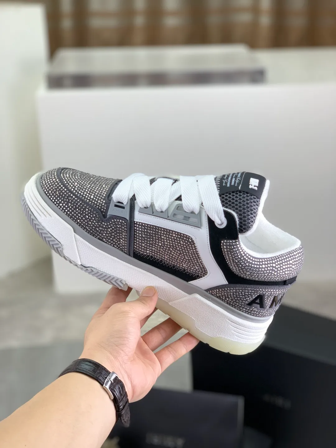 Men's men's shoes 💰P760 New [Amiri] hot diamond series Amiri - high-end quality original order casual shoes for couples 🧑‍🤝‍🧑 - Upper: 🔝Nappa calfskin, suede cowhide, canvas body hot work - Lining: brand mesh canvas cloth - Outsole: ultra-light tpu·rubber; multi-color molded outsole -Ultra-high quality control and exquisite workmanship: highlighted (high-end, extravagance, and class) -Size: Female 35-40 (41 customized) Male 38-45 (46 customized)